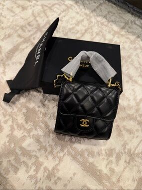 Chanel Makeup Bag with Mirror inside (5” x 5”) (LAST STOCK)